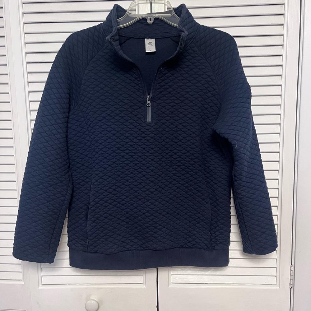 Navy Blue Senita Quilted Sweater